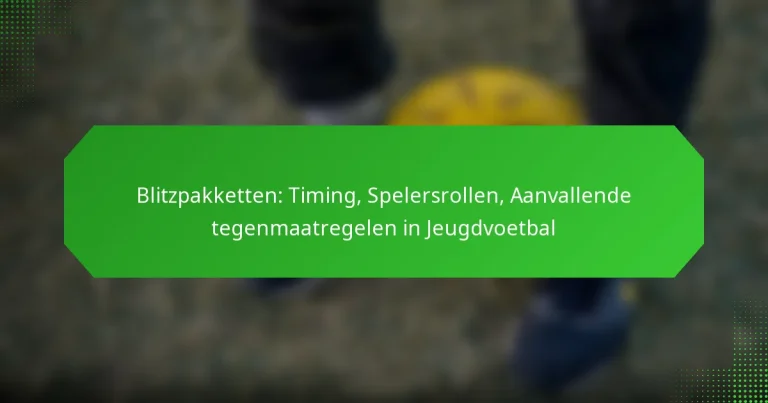 Blitzpakketten: Timing, Spelersrollen, Aanvallende tegenmaatregelen in Jeugdvoetbal