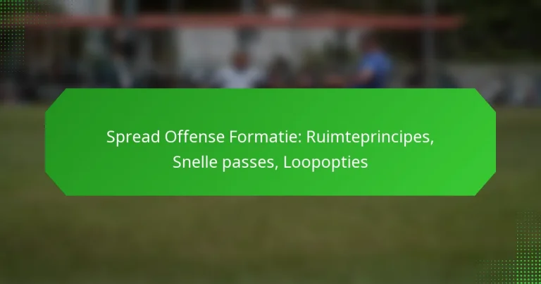 Spread Offense Formatie: Ruimteprincipes, Snelle passes, Loopopties