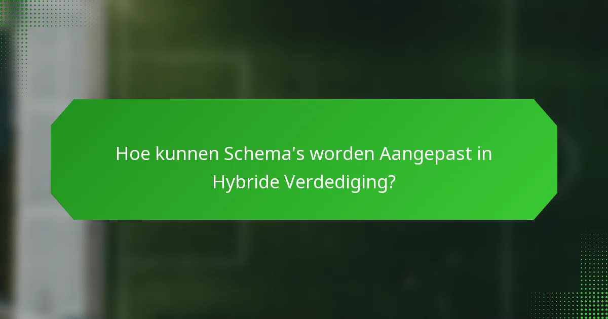 Hoe kunnen Schema's worden Aangepast in Hybride Verdediging?