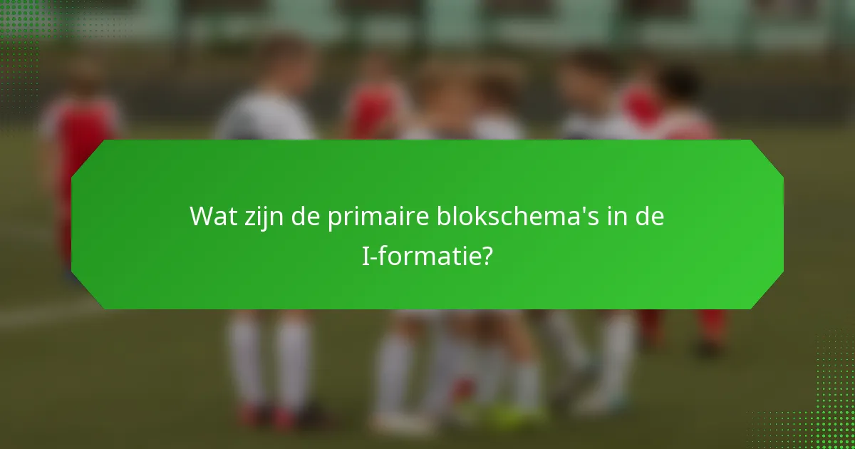 Wat zijn de primaire blokschema's in de I-formatie?